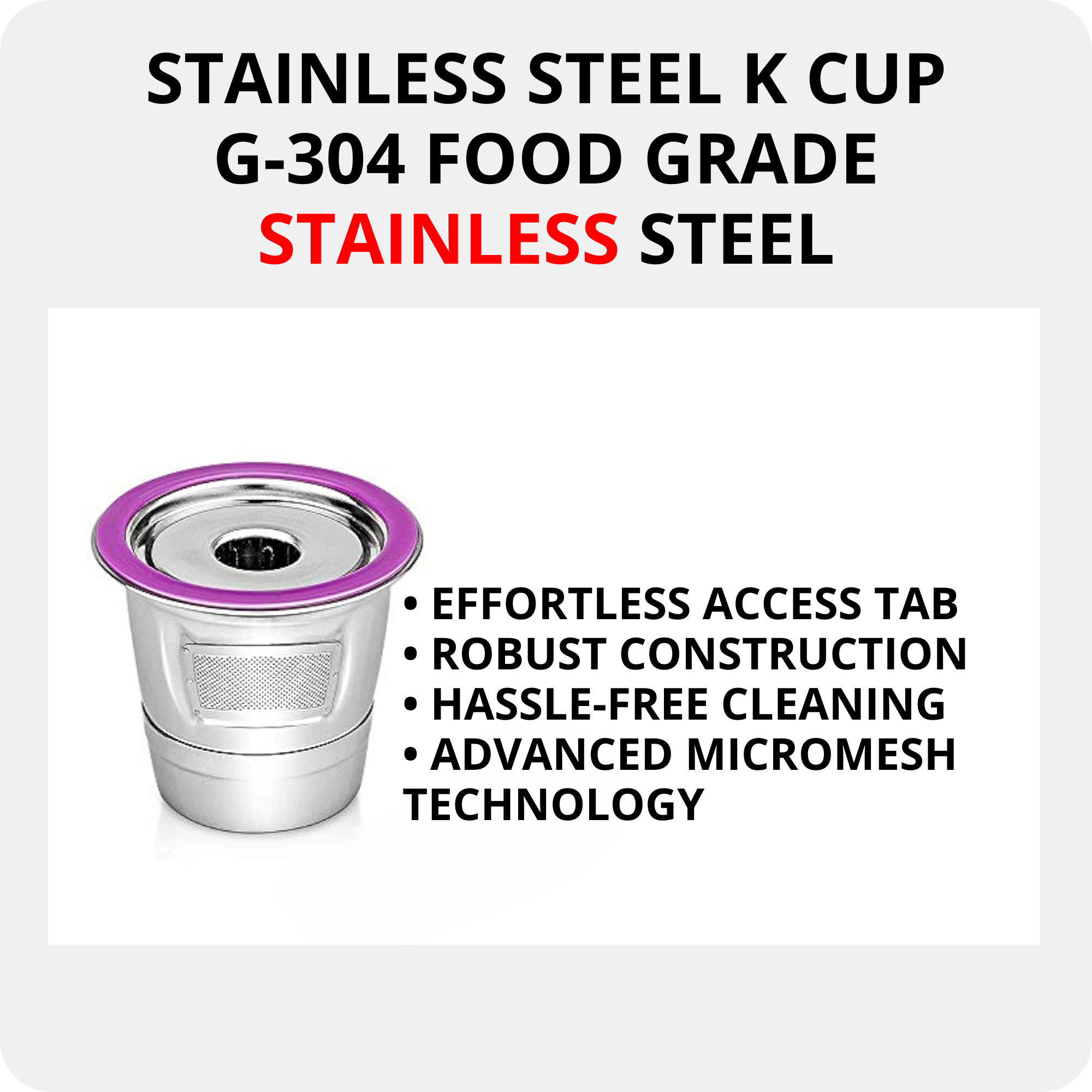 Reusable K Cup Stainless Steel for Keurig 1.0 2.0 non disposable Coffee Filter
