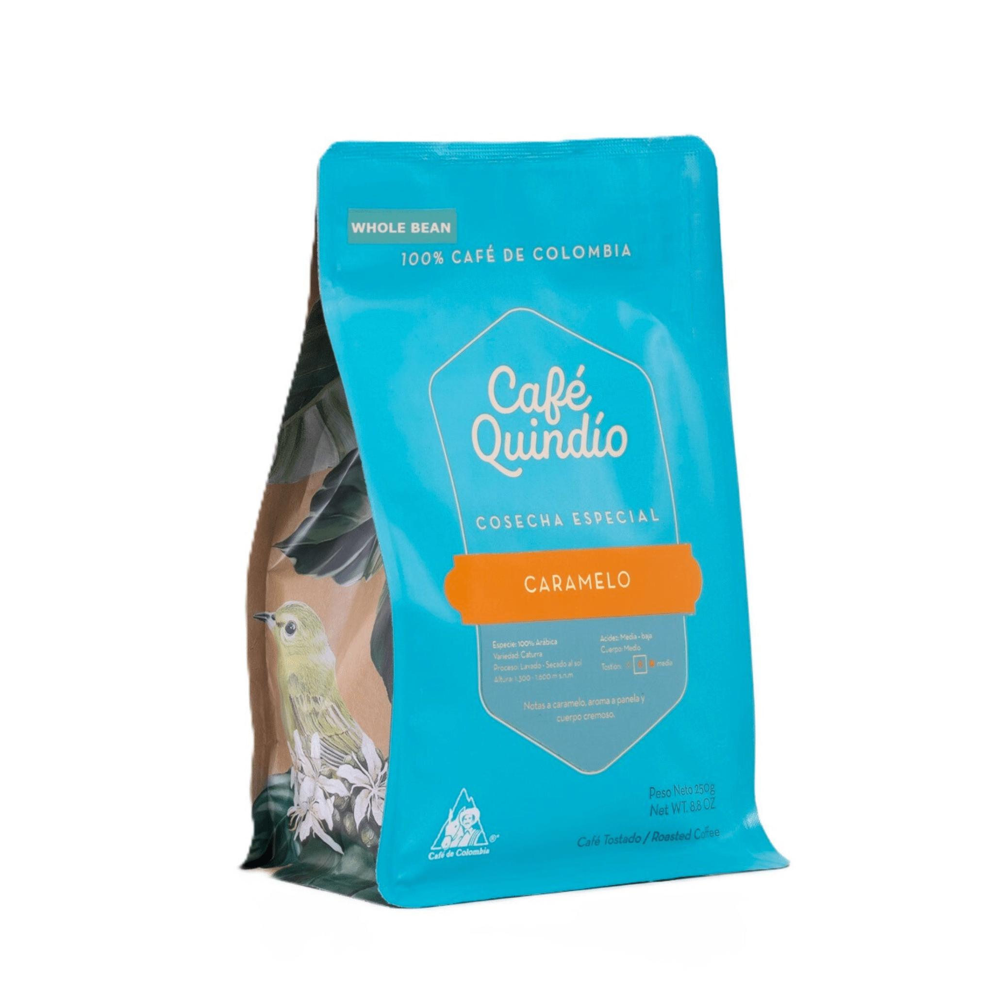 Cafe Quindio Coffee Caramel Specialty Harvest Whole Beans - Colombian Coffee