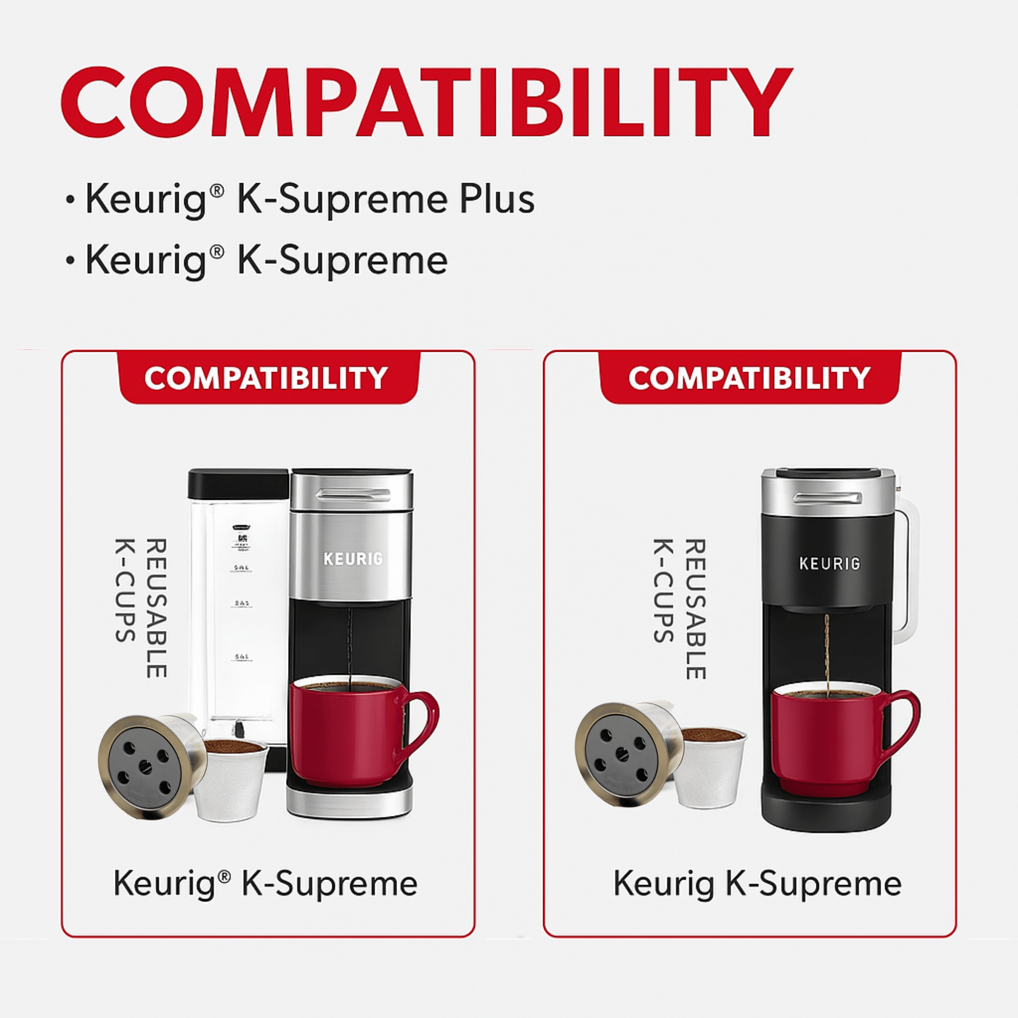 Metal K - Cup Reusable Stainless Steel for Keurig Supreme & Supreme Plus - Colombian Coffee