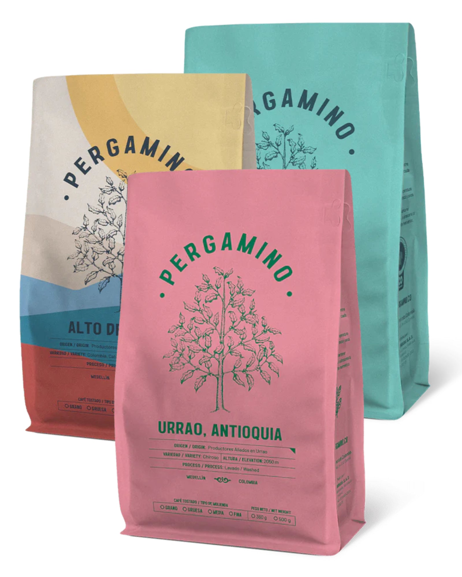 Pergamino Colombian Coffee Bundle – Alto de Letras, Lomaverde & Urrao Seasonal